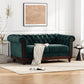Chesterfield Loveseat Sofa, 2 Person Rolled Arm Upholstered Couch