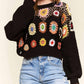Adora - Crochet Crop Sweater Knit Top