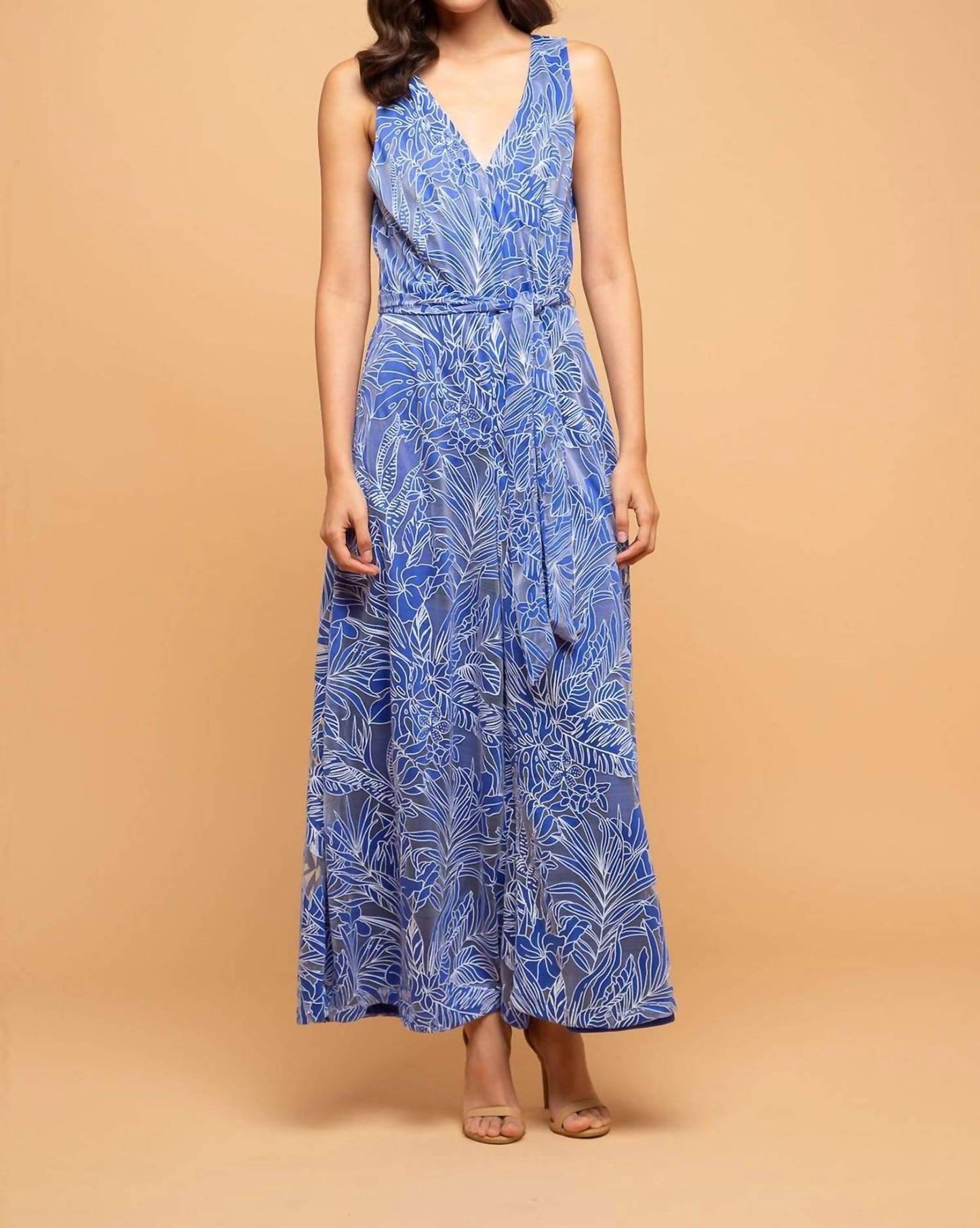 Eva Franco - Sunny V-Neck Palazzo Pant Jumpsuit