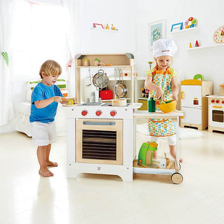 Hape Cook 'N Serve Kids Contemporary Design Pretend Play Wooden Cooking Kitchen