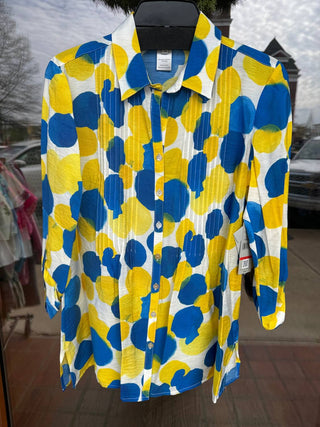 Multiples - 3/4 Sleeve Button Tuck Shirt