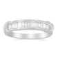 .925 Sterling Silver 1/2 Cttw Baguette Cut Diamond Channel Set X-Station Wedding Ring (H-I Color, I1-I2 Clarity) - Size 6-1/2