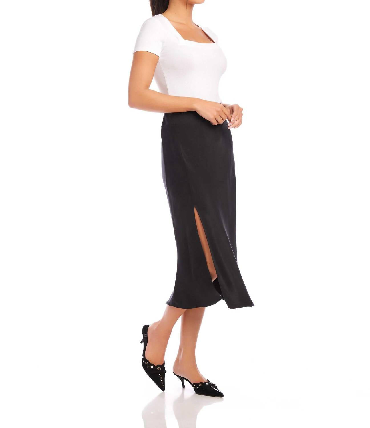 Fifteen Twenty - Brielle Side Slit Midi Skirt