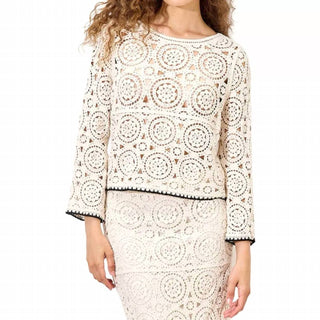 Apricot - Crochet Longsleeve Top