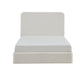 Canter Tall Headboard Upholstered Bed in Pearl White Chenille, Queen Size