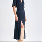 Elan - V-Neck Tiered Maxi Short Sleeve Dress