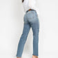 Judy Blue - High Waist Dad Straight With Harsh Tint & Destroyed