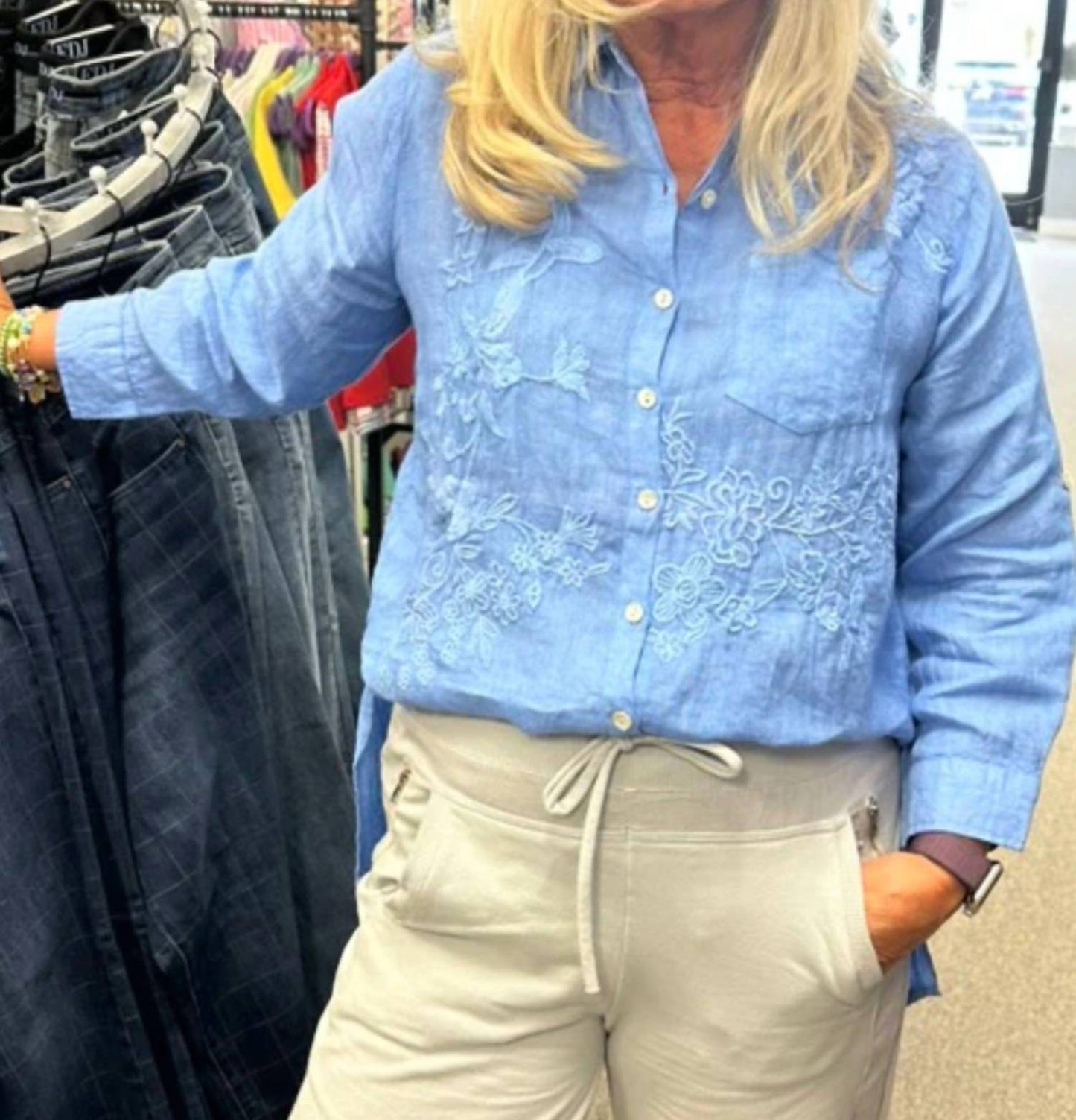 Kyla Seo - Dani Embroidered Linen Shirt