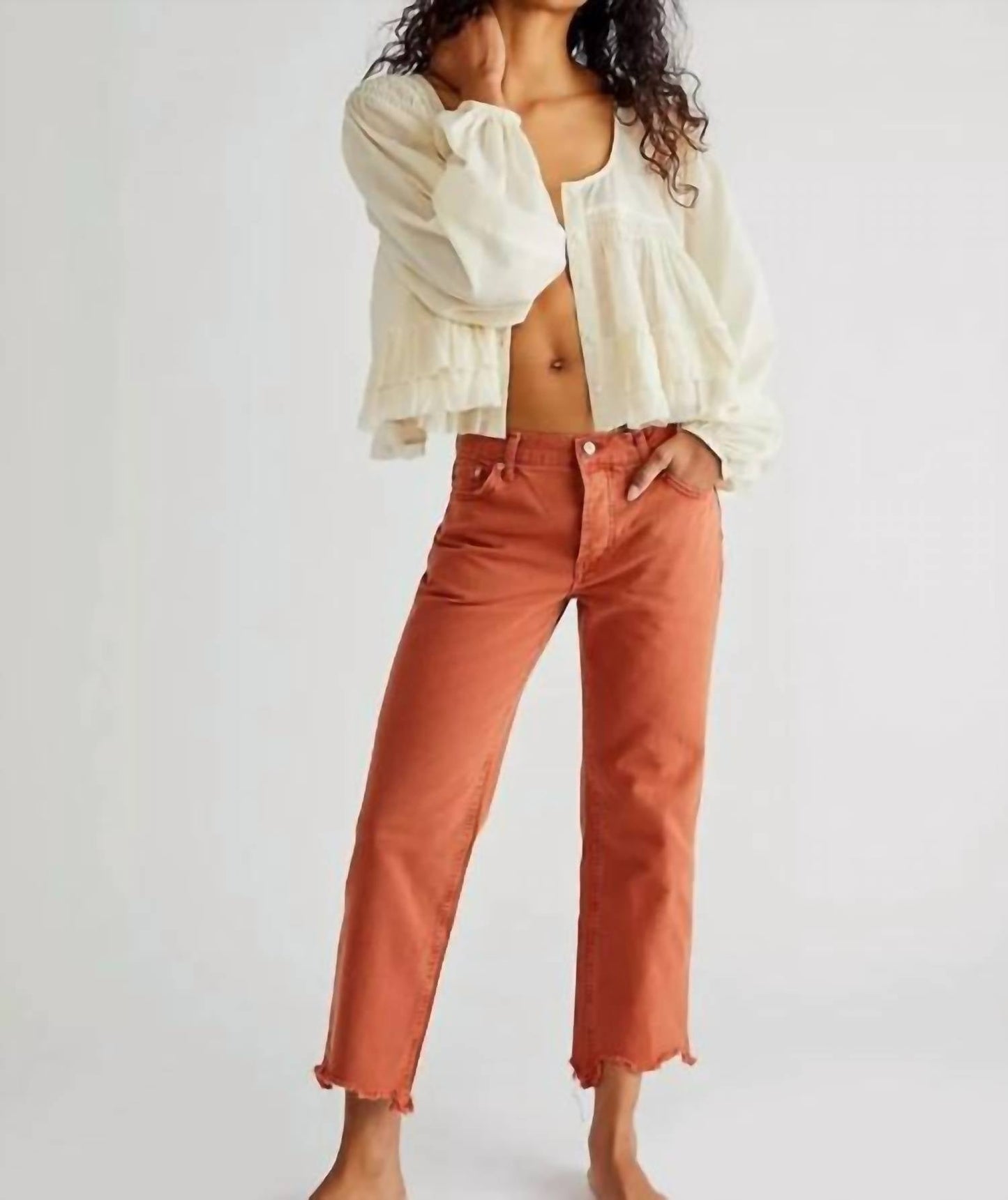 Free People - Maggie Mid Rise Straight Leg Jeans