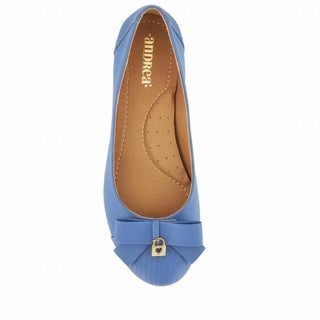 Andrea - Women's Ballerinas With Bow and Golden Lock Charm Flats