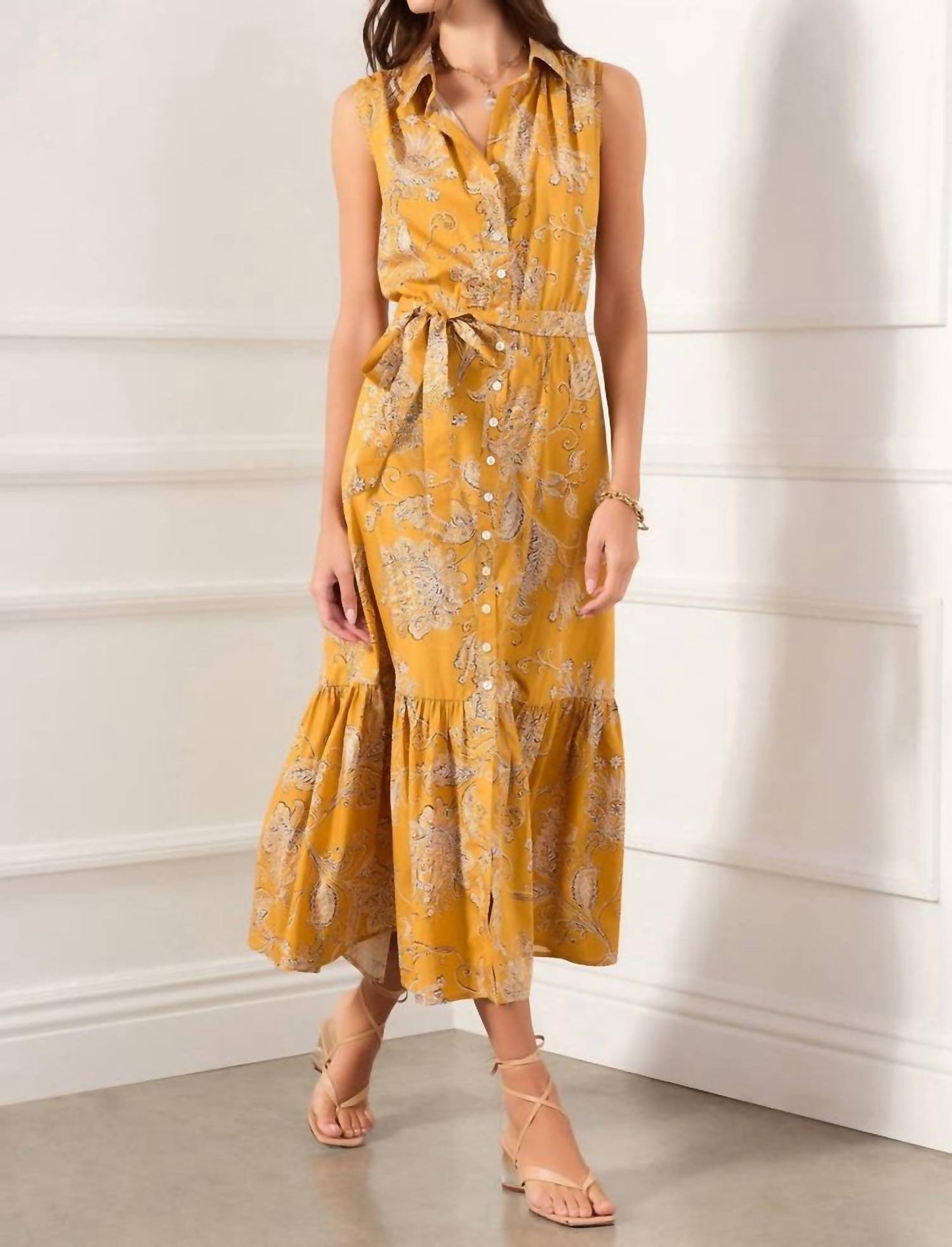 Fifteen Twenty - FLORAL BELTED TIERED MAXI DRESS