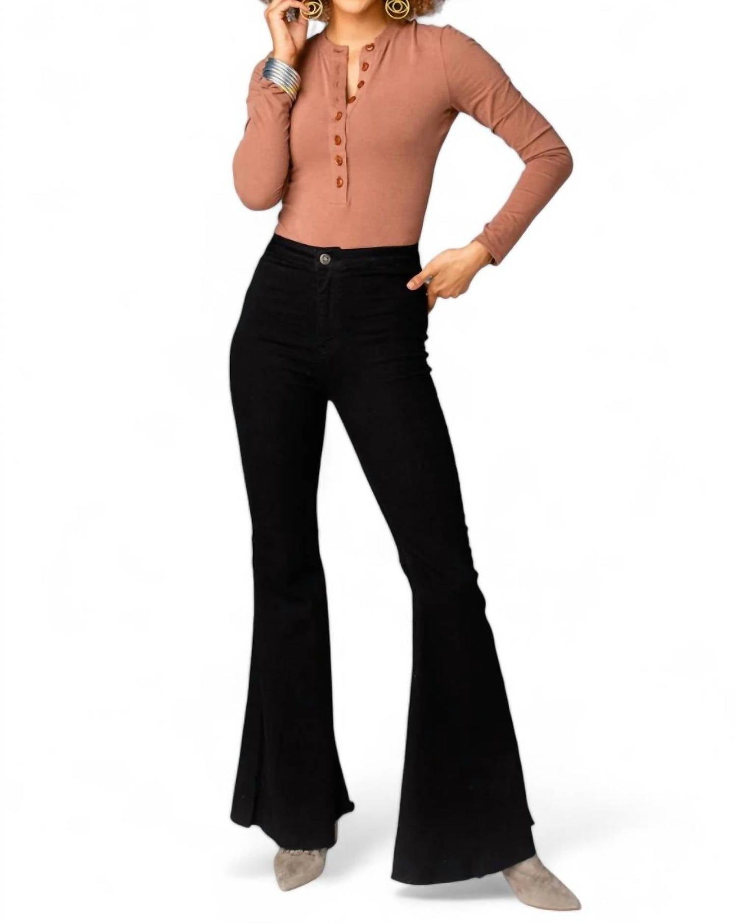 Buddylove - Ivy Henley Button Front Bodysuit