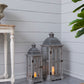 Wooden Candle Lantern Decorative Set for Indoor and Outdoor Use