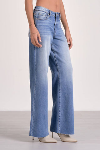 Elan - Denim Wash Wide Leg Jeans