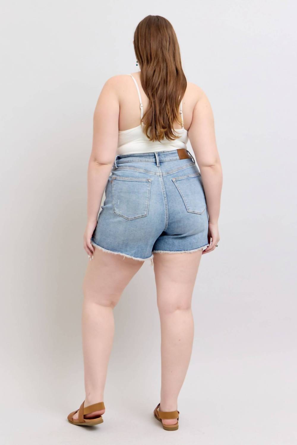 Judy Blue - High Waist Rigid Magic Destroy Cut Off Denim Short