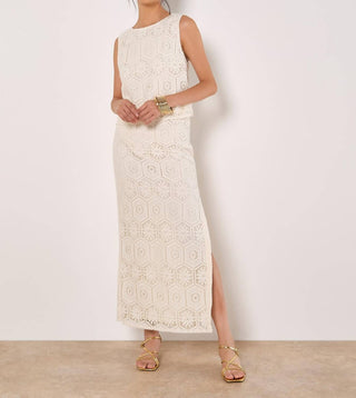 Apricot - Crochet Lace Shell Top