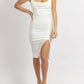 One And Only Collective - RUCHED COWL NECK MIDI DRESS