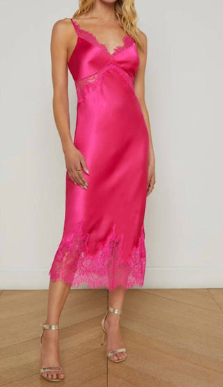 L'Agence - Scotly Lace Midi Dress