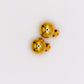 Italian Silver Gold-Dipped Clip Ball Earrings
