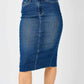 Judy Blue - Denim Midi Skirt- Plus