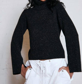 Autumn Cashmere - Split Sleeve Cuffed Sweater With Detachable Snood