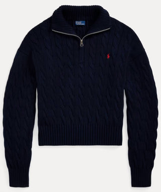 Polo Ralph Lauren - Cable Knit Cotton Quarter Zip Sweater