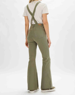 Judy Blue - High Waist Tummy Control w/ Release Hem Retro Flare Overall Jeans