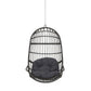 Rustic Hanging Basket Chair With Cushion