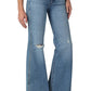 Wrangler Wanderer 622 Ripped High Waist Flare Jeans in Ariel, Size 33