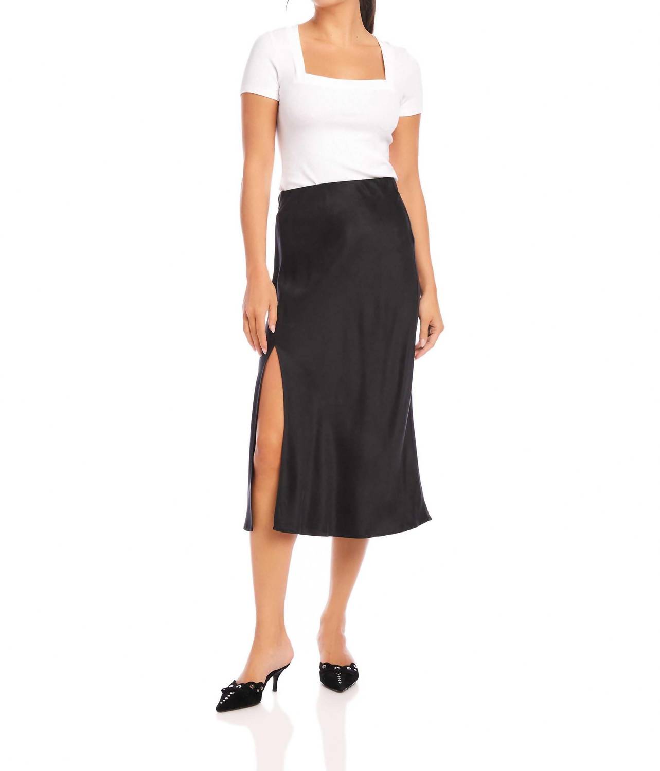 Fifteen Twenty - Brielle Side Slit Midi Skirt