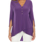 Joseph Ribkoff - Wrap Front 3/4 Sleeve V-neck Tunic