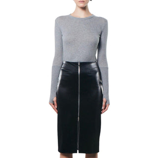 Enza Costa - Satin Finish Leather Skirt
