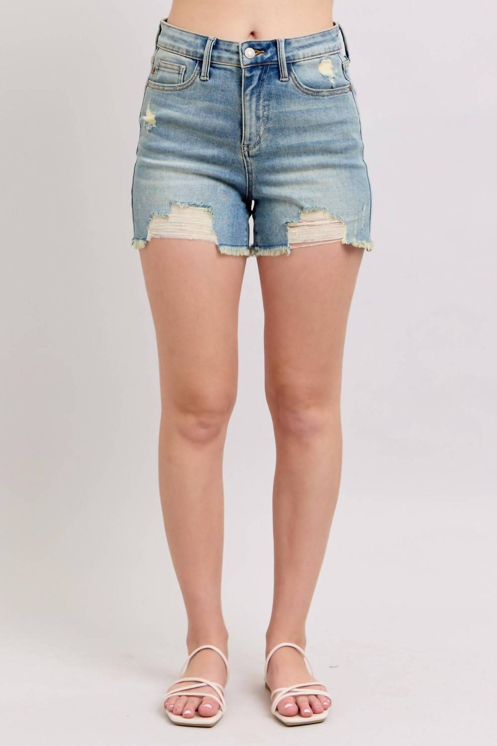 Judy Blue - High Waist Destroy Denim Short