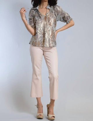 Lola & Sophie - Garden Foil Peasant Blouse