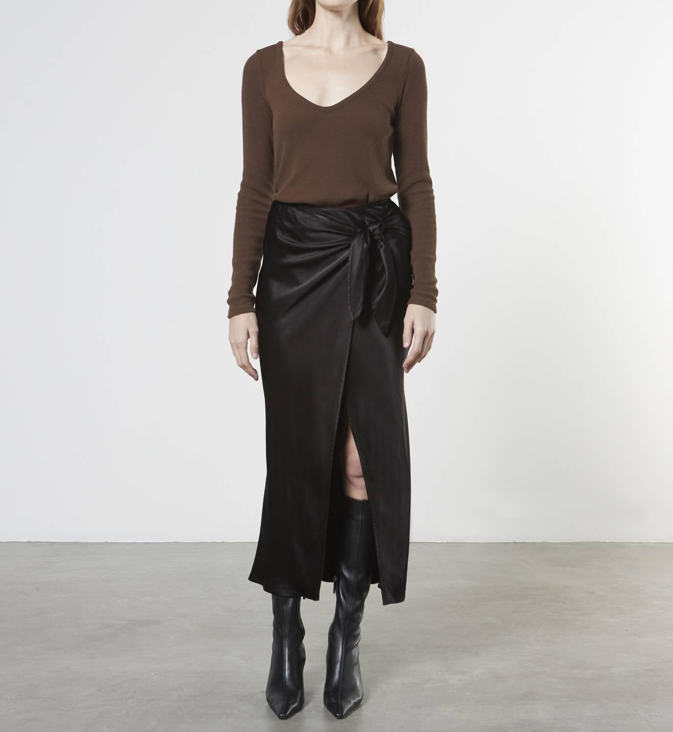 Enza Costa - KNIT V NECK TOP