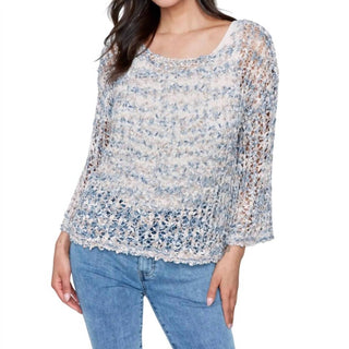 Charlie B - Ribbon Crochet Open Knit Top