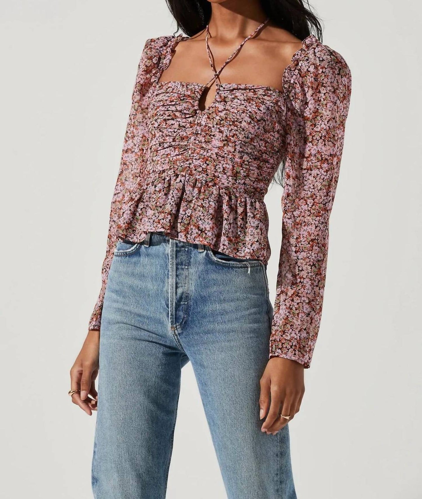 Astr - Toni Strappy Peplum Top