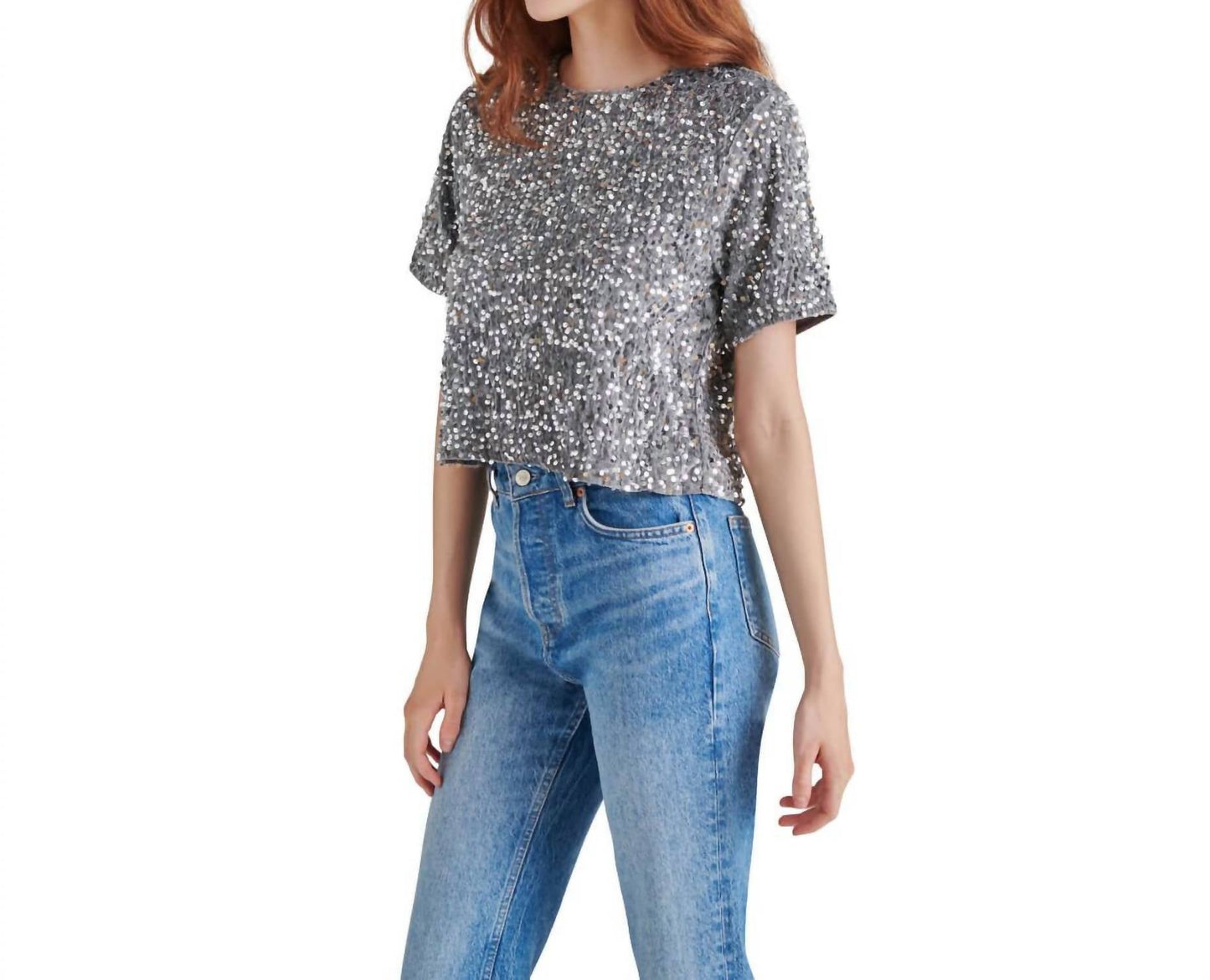 Steve Madden - Cressa Sequin Short Sleeve Top