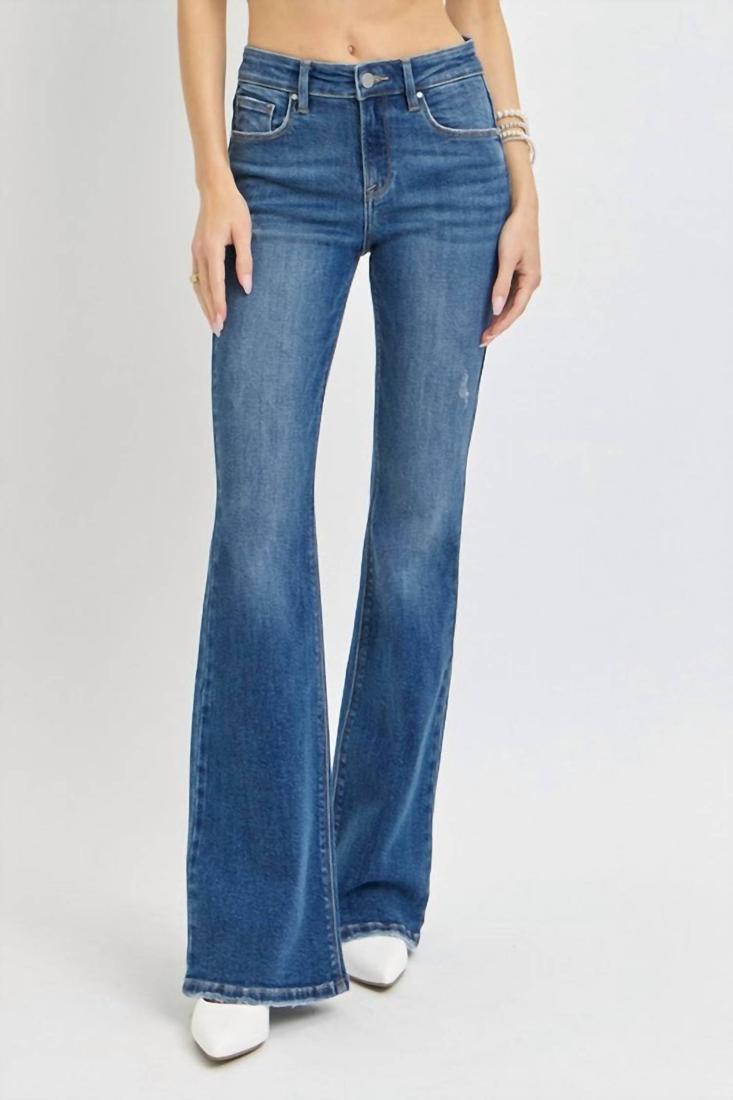 Risen - Costa Mid Rise Flare Jeans With Tummy Control