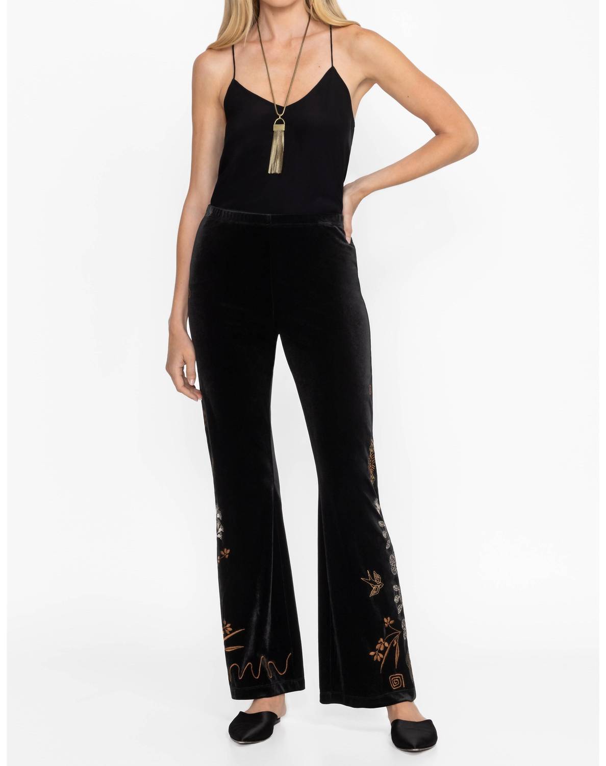 Johnny Was - Jenai Stretch Velvet Baby Boot Legging - Plus