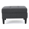 Storage Ottoman With Birch Wood Legs And Cushioned Top