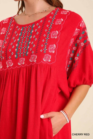 Umgee - Floral Embroidered Dress