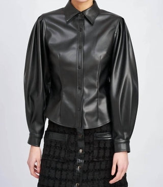 En Saison - Rylee Faux Vegan Leather Top
