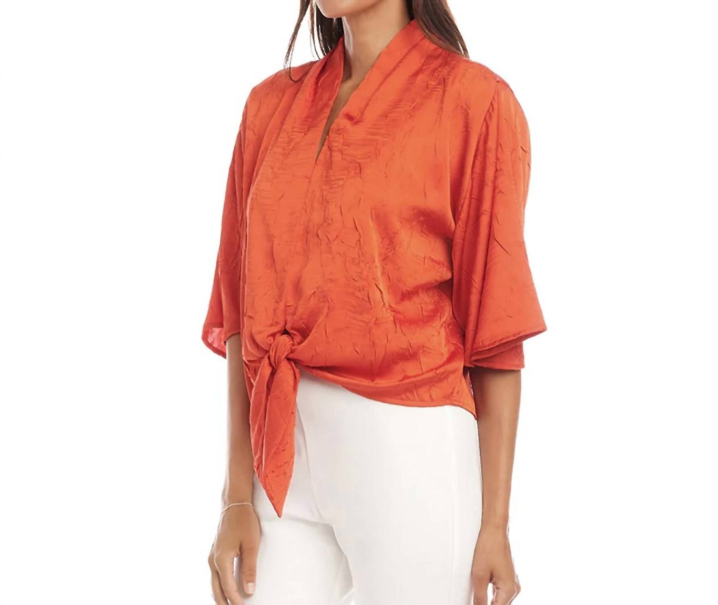 Karen Kane - Flare Sleeve Tie Front Top