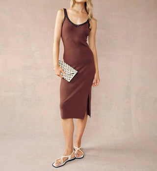 Bella Dahl - Crocheted Trim V-neck Midi Dress