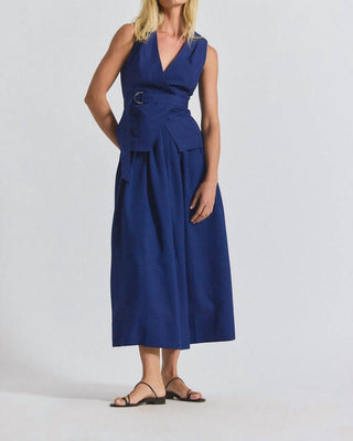 Derek Lam 10 Crosby - Annika Mixed Media Mini Grid Georgette Midi Dress