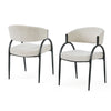 Contemporary Upholstered Dining Chairs With Metal Legs (Set of 2)