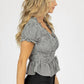 She + Sky - SMOCKED PEPLUM TOP
