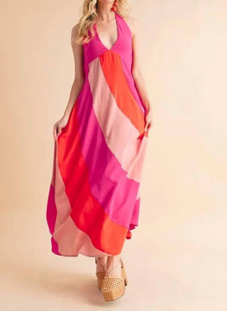 Trendsi - Aemi+Co Color Block Sleeveless Maxi Dress