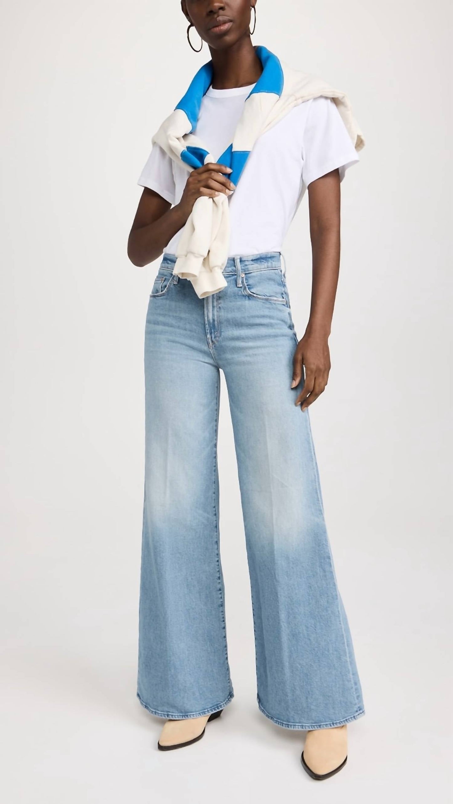 Mother - Highr Rise Twister Skimp Wide Leg Jeans